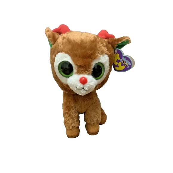 Ty Beanie Boos Comet Rudolph Reindeer Plush Stuffed Animal Stocking Stuffer GIFT - Picture 1 of 4